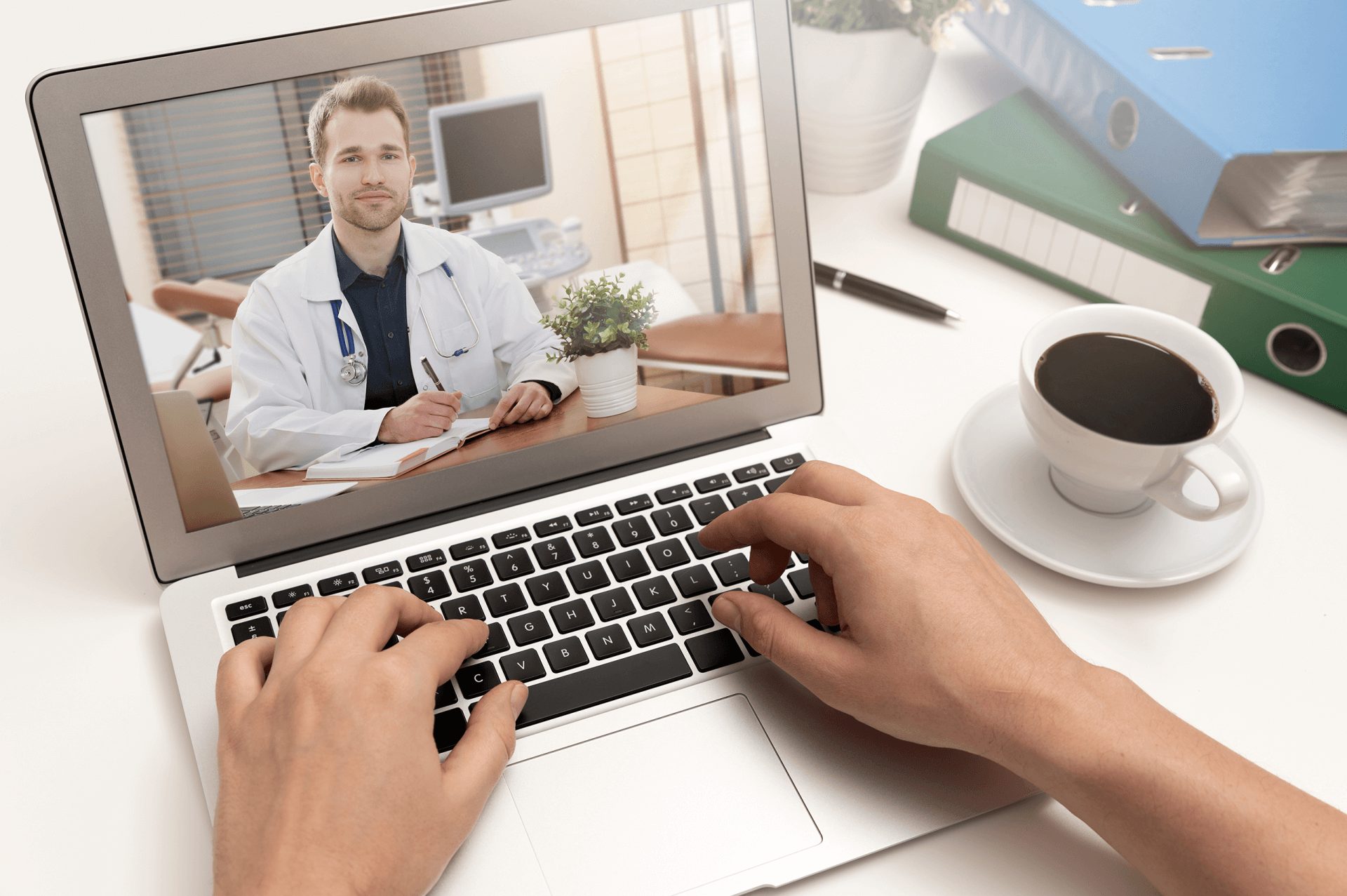 Person Talking on Laptop with Doctor